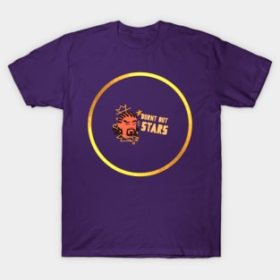 Burnt Out Stars (bearded cornrow man, gold circle) T-Shirt